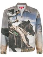 Supreme Cowboy-print Denim Work Jacket - Grey