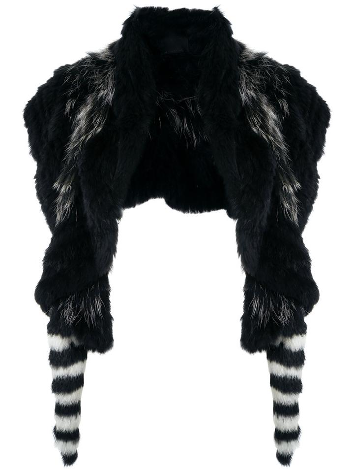 Andrea Bogosian Fox And Rabbit Fur Stole, Women's, Black, Fox Fur/rabbit Fur