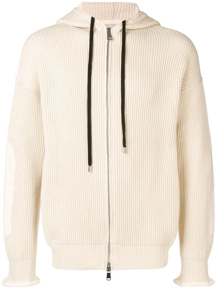 Maison Flaneur Contrast Drawstring Hoodie - Neutrals
