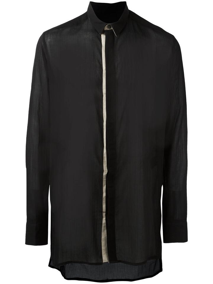Cedric Jacquemyn Side Split Shirt, Men's, Size: 50, Black, Cotton