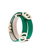 Bulgari Wrap Logo Charm Bracelet, Women's, Green