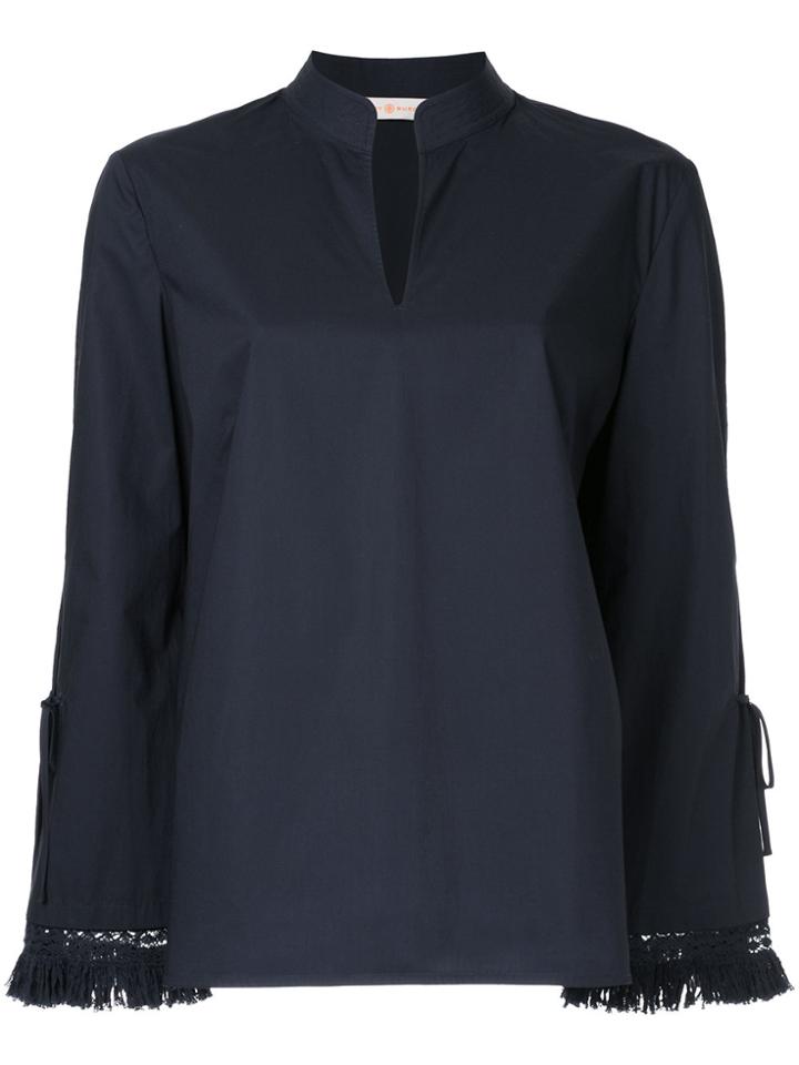 Tory Burch Fringe Sleeve Blouse - Blue