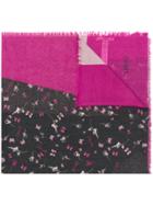 Liu Jo Frayed Hem Printed Scarf - Pink & Purple
