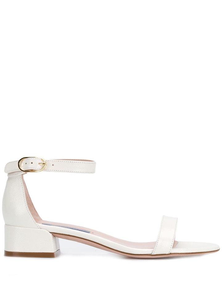 Stuart Weitzman Block Heel Sandals - White