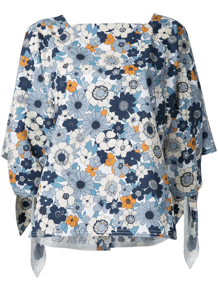 Chloé - Floral Print Shirt - Women - Cotton - 38, Women's, Blue, Cotton