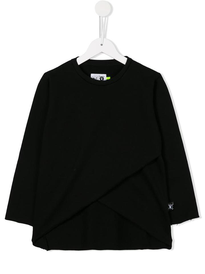 Nununu Cross Front Sweatshirt, Girl's, Size: 7 Yrs, Black