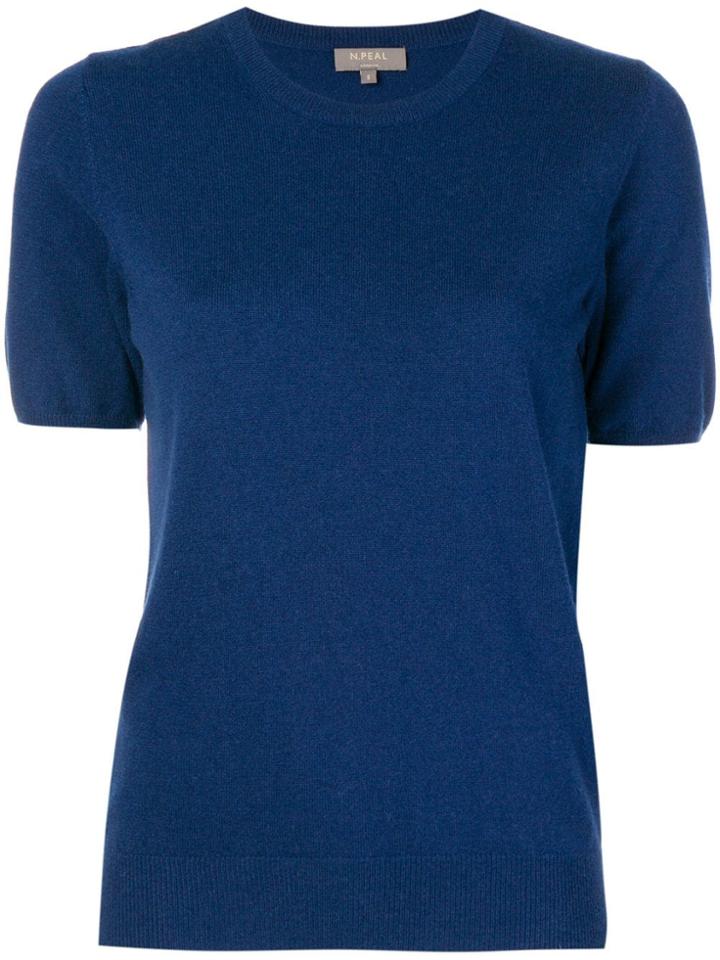N.peal Round Neck Knitted T-shirt - Blue