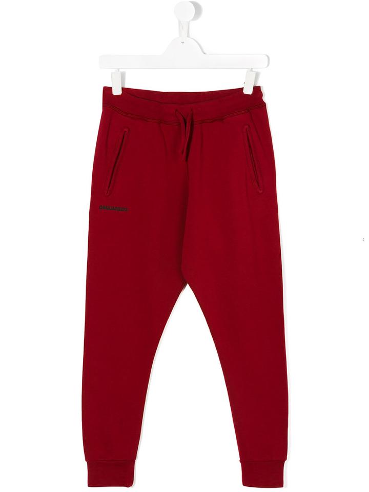 Dsquared2 Kids - Logo Stamped Jogging Trousers - Kids - Cotton/spandex/elastane - 14 Yrs, Red
