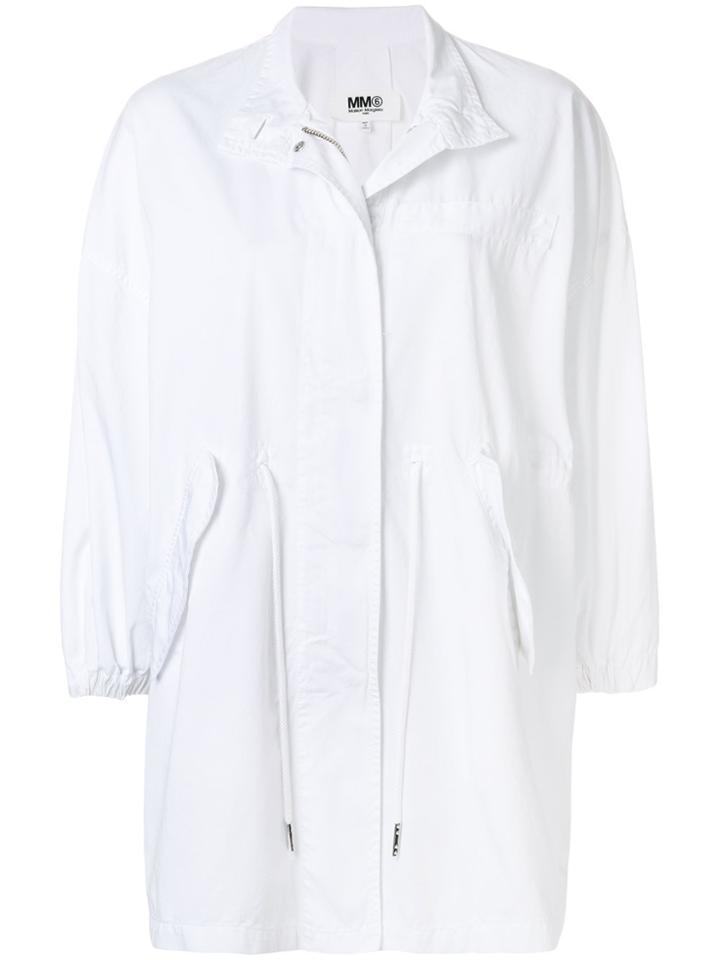 Mm6 Maison Margiela Oversized Parka Coat - White