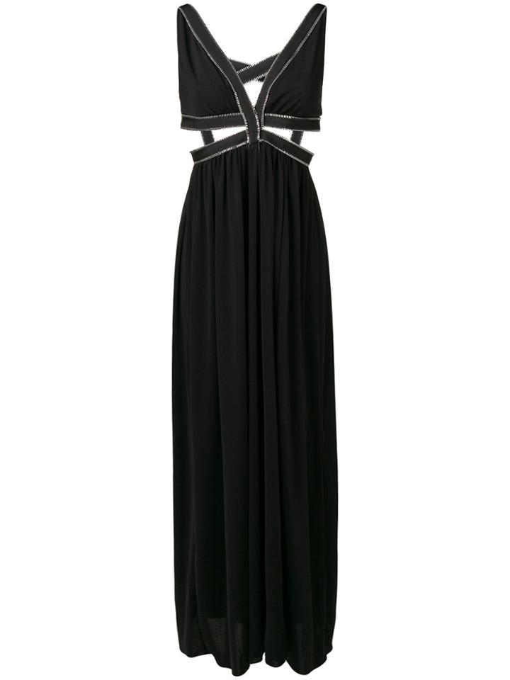 Each X Other Zipped Trim Evening Gown - Black