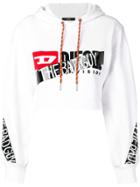 Diesel Hc-f-dinie Cropped Hoodie - White