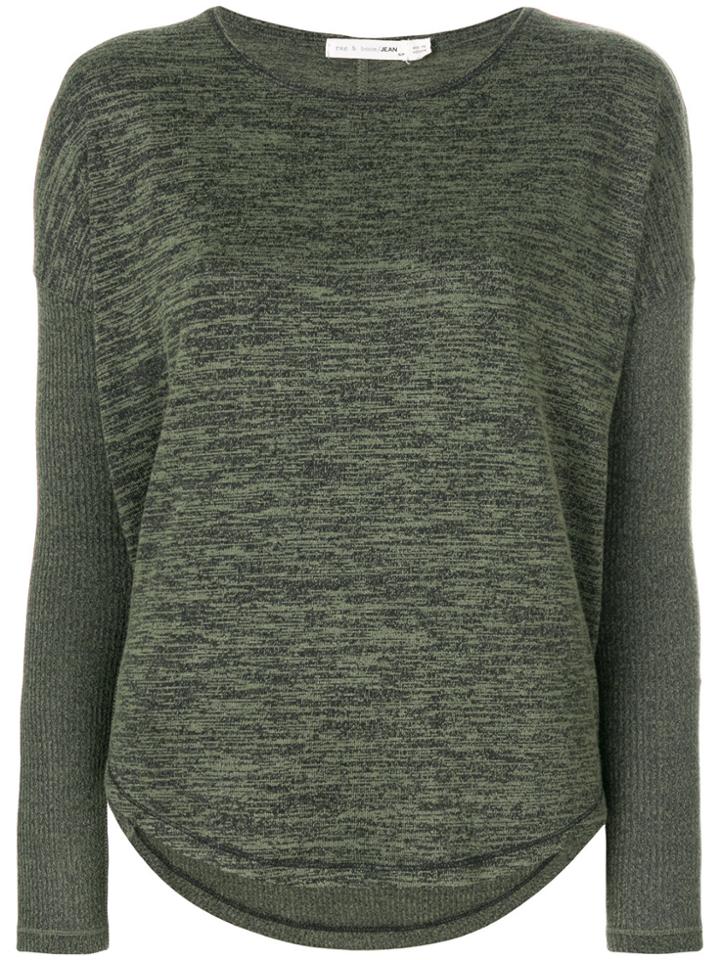 Rag & Bone Ribbed Sleeved Top - Green