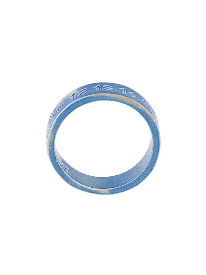 Maison Margiela Logo Embossed Ring - Blue