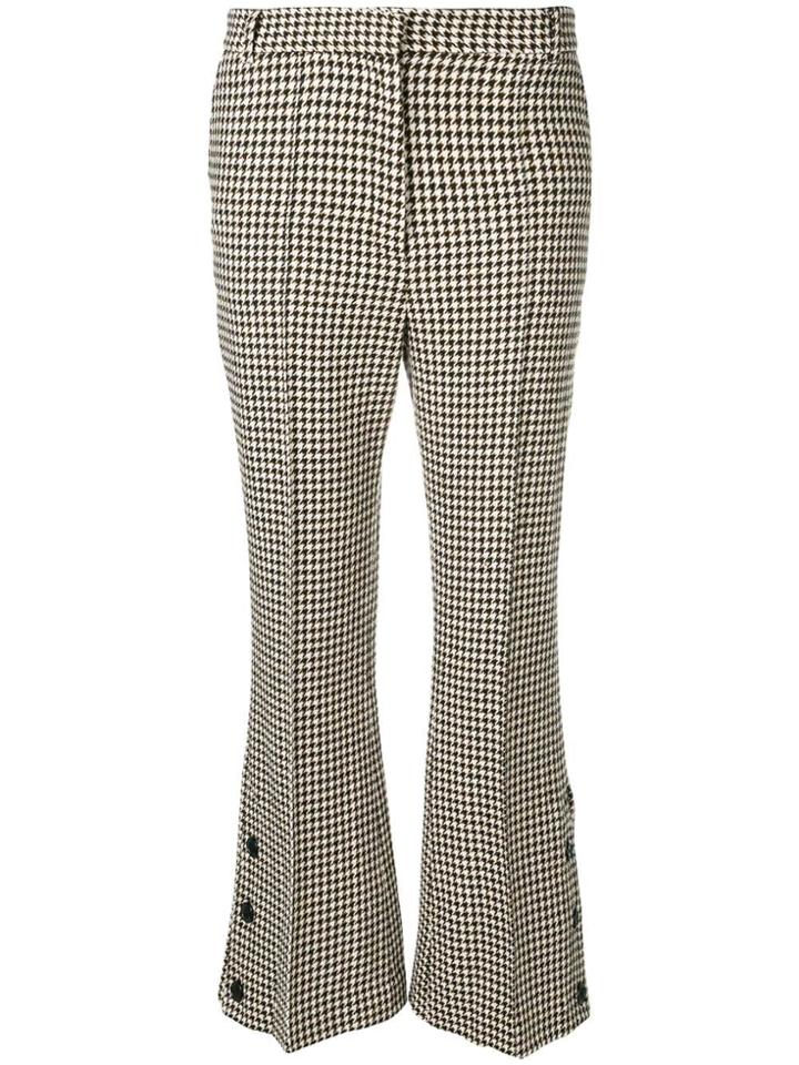 Rokh Cropped Houndstooth Trousers - White