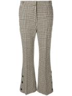 Rokh Cropped Houndstooth Trousers - White