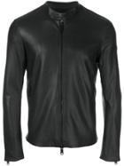 Emporio Armani Leather Racer Jacket - Black