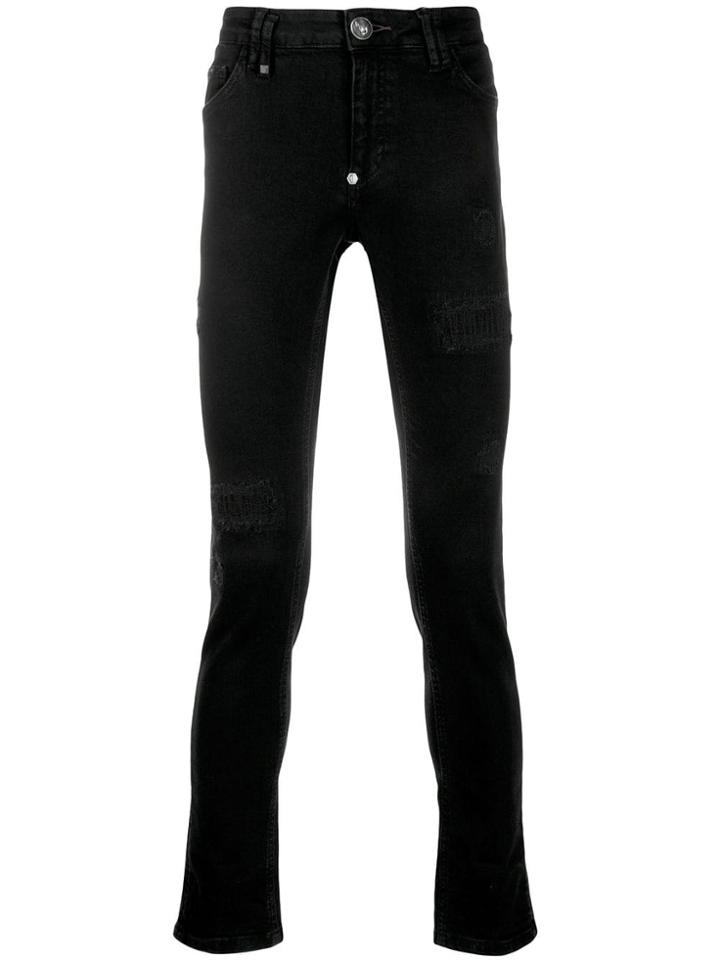 Philipp Plein Slim Fit Statement Jeans - Black
