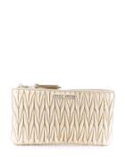 Miu Miu Matelassé Leather Zipped Pouch - Gold