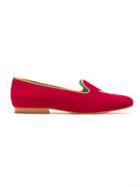 Blue Bird Shoes Suede Butterfly Slipper - Red