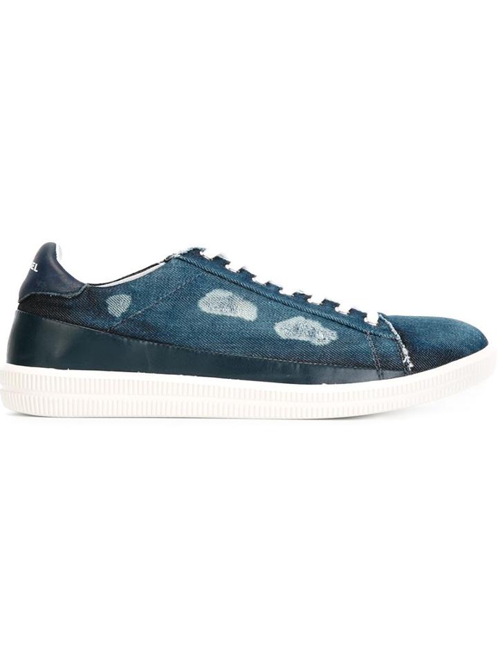 Diesel Distressed Denim Sneakers