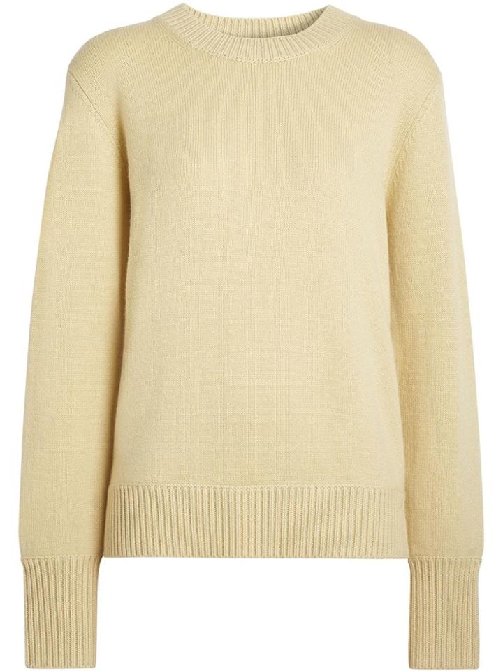 Burberry Archive Logo Appliqué Cashmere Sweater - Yellow & Orange