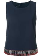 Emporio Armani Beaded Detailed Vest Top - Blue