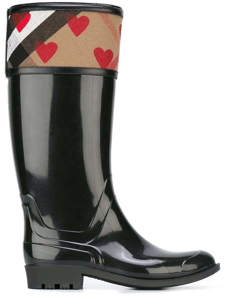 Burberry Contrast Trim Rain Boots