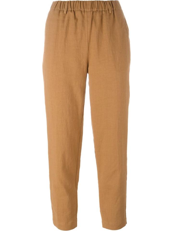 Forte Forte Straight Leg Trousers, Women's, Size: 2, Brown, Linen/flax/cotton