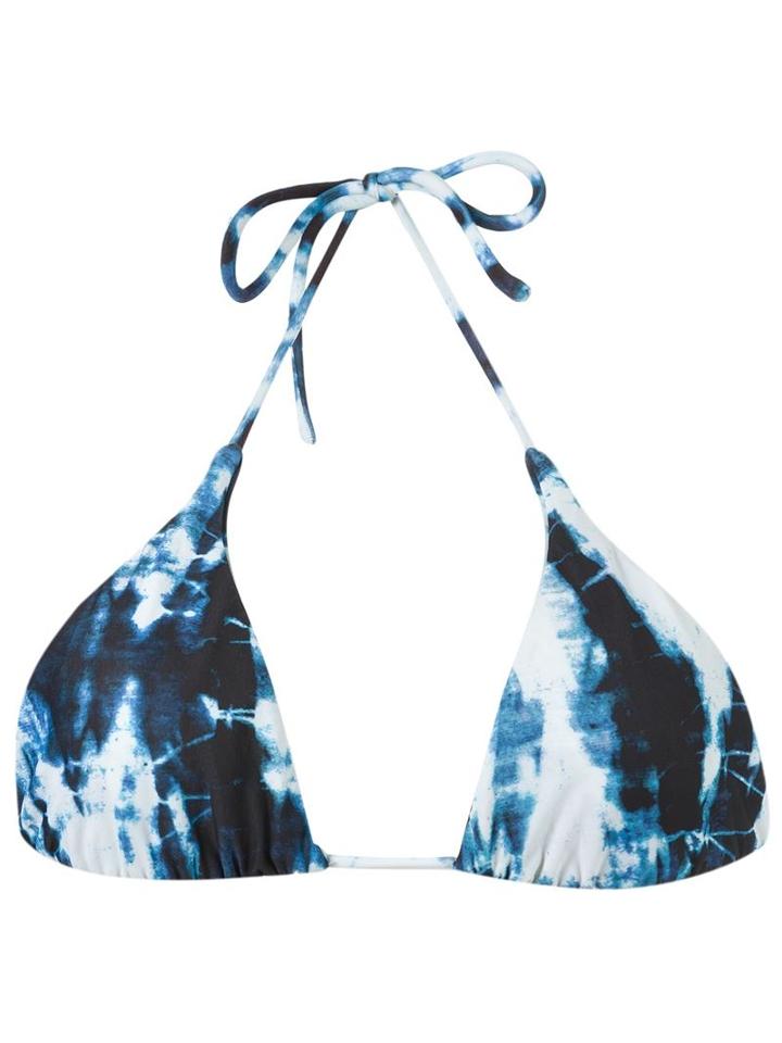 Blue Man Print Triangle Bikini Top