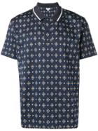 Kenzo Geometric Print Polo Shirt - Blue