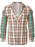Comme Des Garçons Pre-owned Layered Plaid Jacket - Neutrals