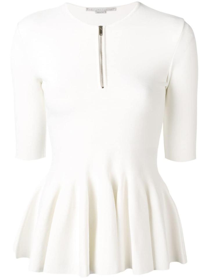 Stella Mccartney Pleated Hem Knitted Top - White