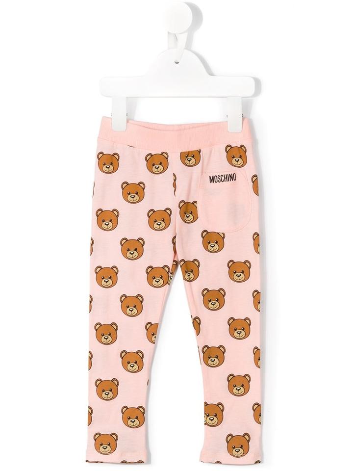 Moschino Kids Teddy Bear Print Leggings, Toddler Girl's, Size: 3 Yrs, Pink/purple