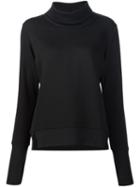 Alo Roll Neck Sweatshirt, Women's, Size: Large, Black, Cotton/polyester