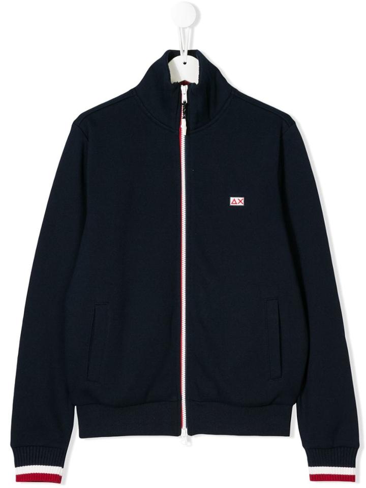 Sun 68 Teen Zipped Logo Sweatshirt - Blue