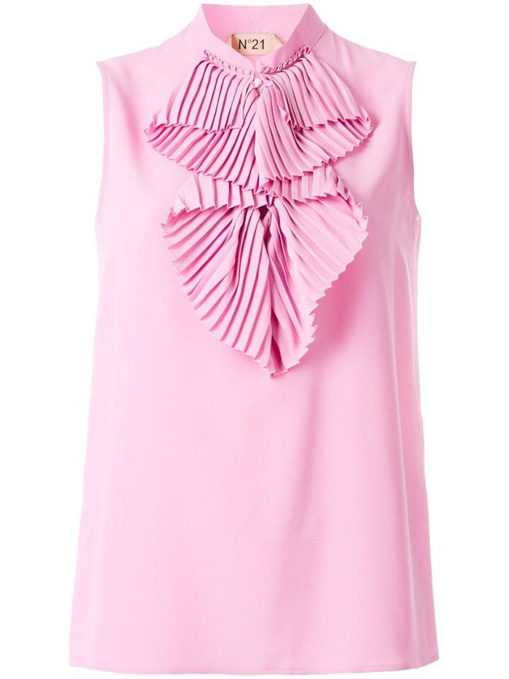 No21 Ruffle Bib Sleeveless Blouse - Pink
