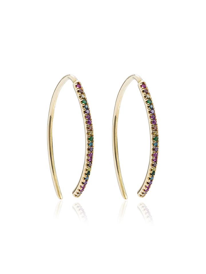 Ileana Makri Yellow Gold And Diamond Rainbow Hoops - Metallic