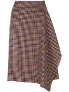 Golden Goose Deluxe Brand Asymmetric Dogtooth Skirt - Brown