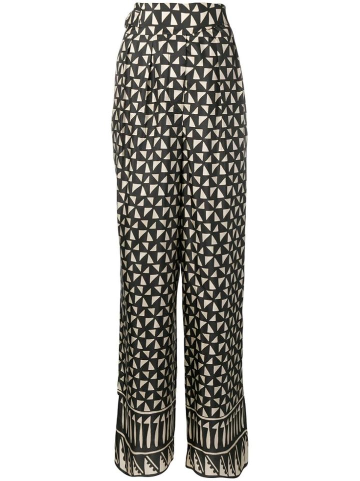 Alberta Ferretti Geometric Print Trousers - Black
