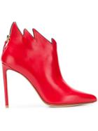 Francesco Russo Stiletto Flame Ankle Boots - Red