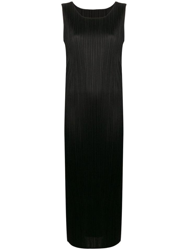 Pleats Please By Issey Miyake Sleeveless Long Dress - Black