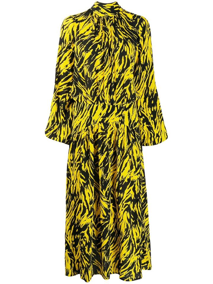 Nº21 Animal Print Flared Dress - Yellow