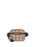 Burberry The 1983 Check Link Bum Bag With Leather Trim - Black