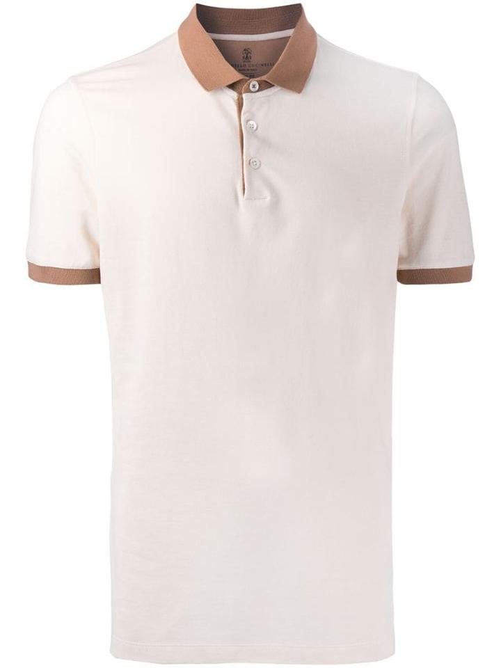 Brunello Cucinelli Two Tone Polo Shirt - Neutrals