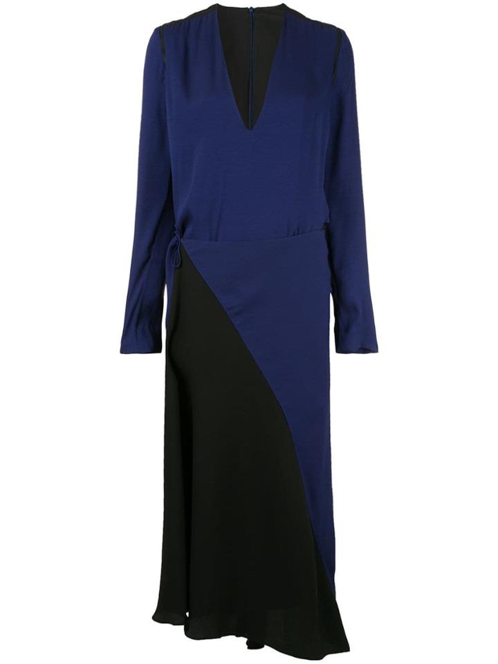 Haider Ackermann Long Sleeve Wrap Dress - Blue
