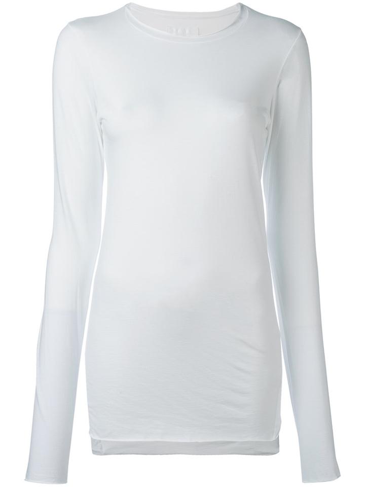 Labo Art - Raw-edge T-shirt - Women - Cotton/spandex/elastane - 2, White, Cotton/spandex/elastane