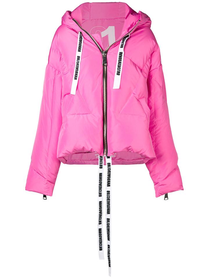 Khrisjoy Hooded Puffer Jacket - Pink & Purple