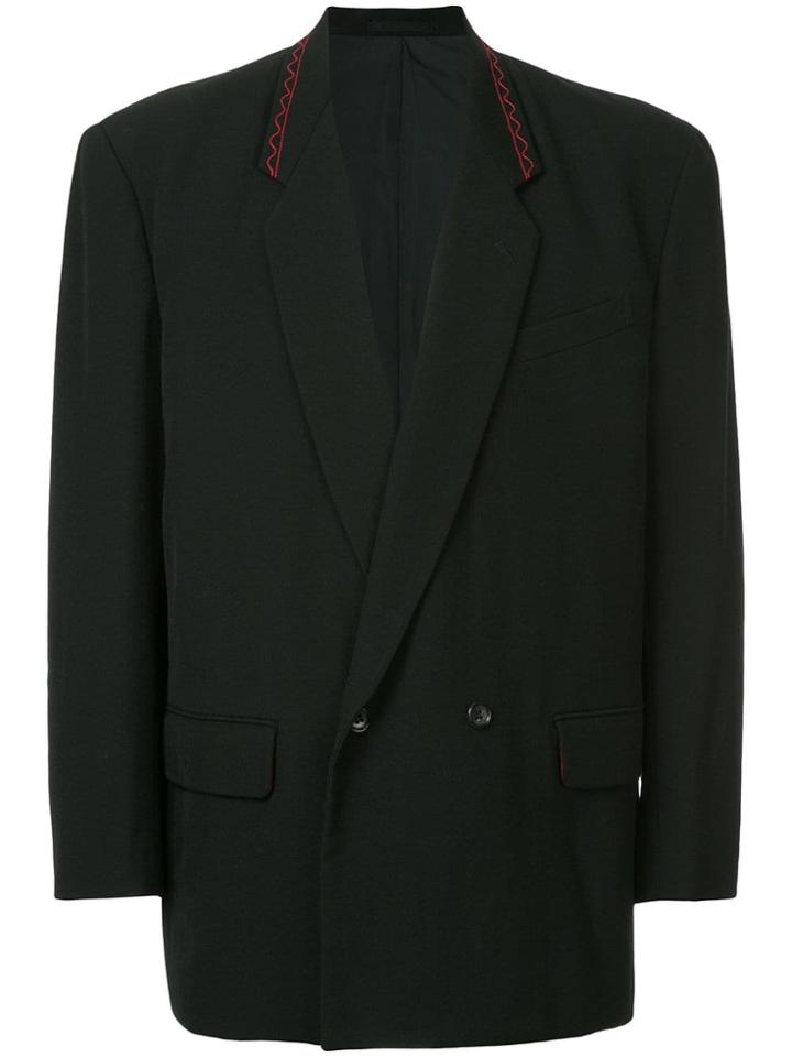 Comme Des Garçons Pre-owned Padded-shoulder Double-breasted Blazer -