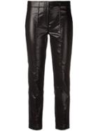 Luisa Cerano Cropped Metallized Skinny Trousers - Black