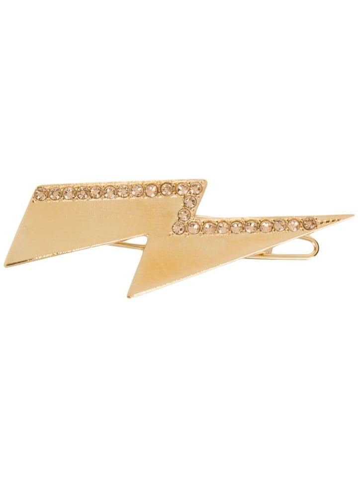 Isabel Marant Flash Rhinestone Embellished Brooch - Gold